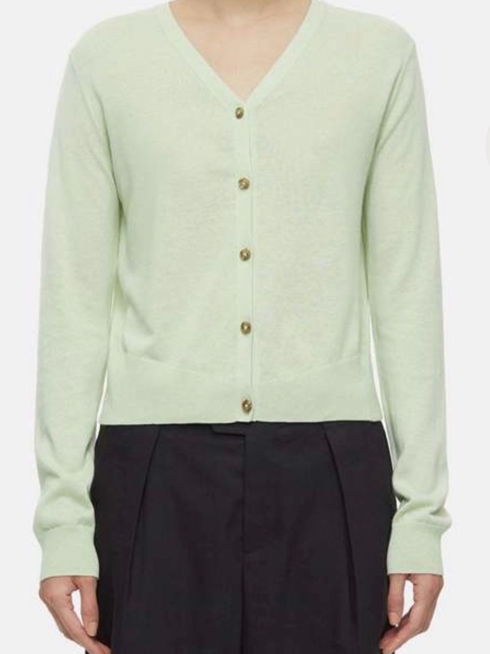 CLOSED V Cardigan Long Sleeve in Limonata Green Size XS